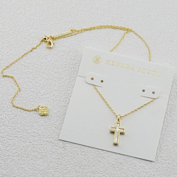 Kendra Scott Mother-of-Pearl Cross Necklace - Picture 1 of 2